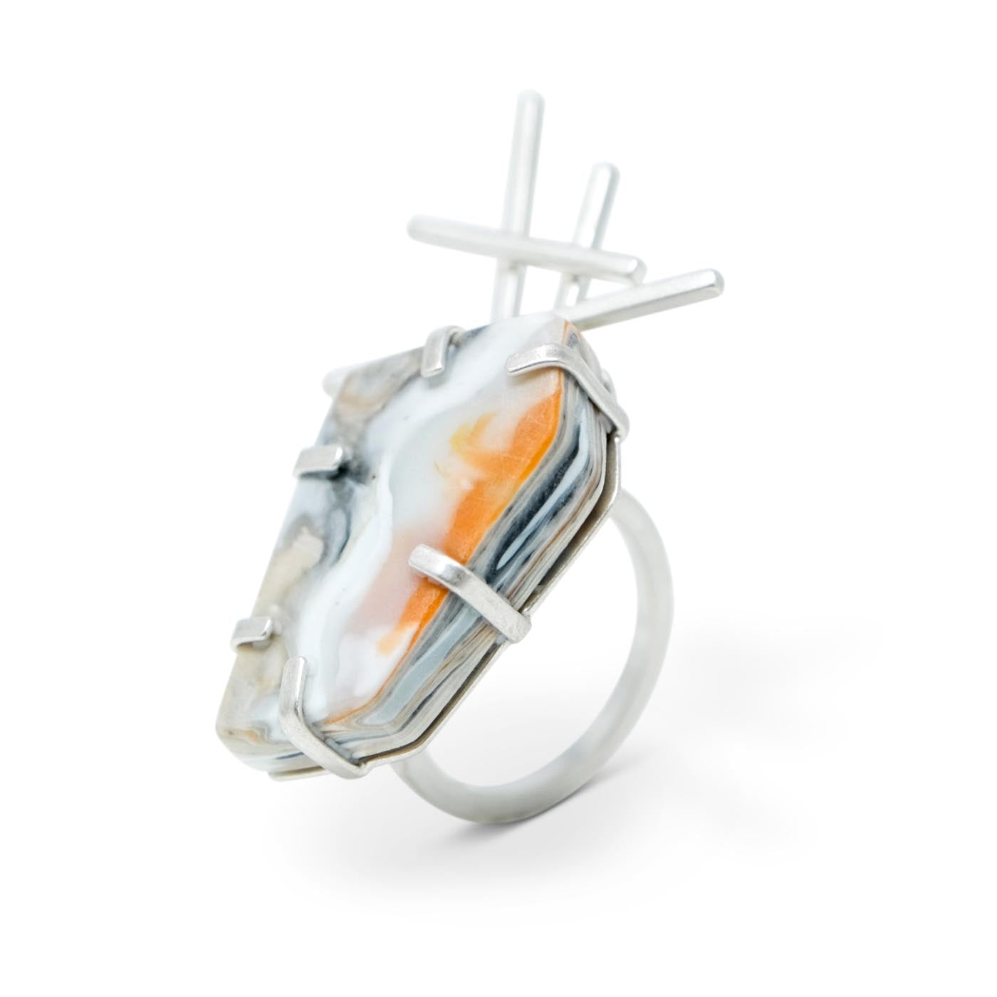 Large Legacy Ring in Recycled Silver and Plastic